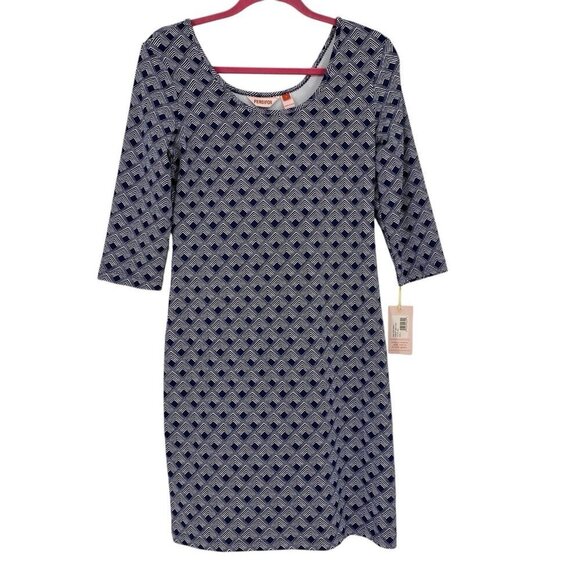 Persifor Dresses & Skirts - Persifor Women’s Size S Kilpatrick Olafer Knit Dress Bleu Geo Print Scoop Neck
